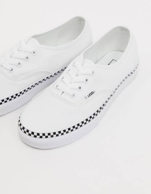 Zapatillas en blanco puro con cuadros Foxing de Vans Authentic, 3 de 4