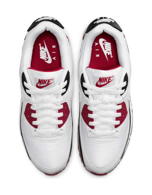 mueble ciclo perdonar Zapatillas en blanco/rojo Air Max 90 de Nike | ASOS