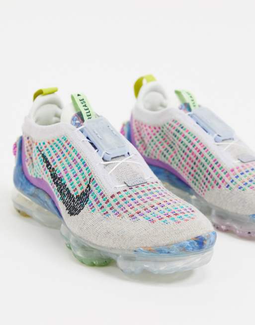 Zapatillas en blanco y multicolor Vapormax 2020 Flyknit de Nike