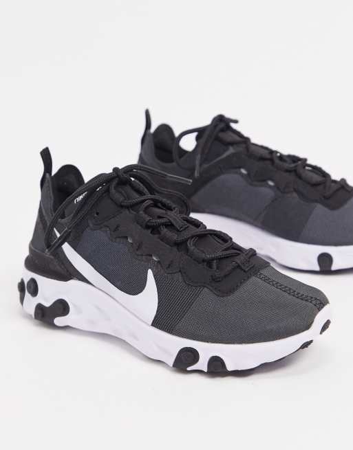 Zapato Nike Nike React Element 55 Mujer Negras Zapatillas En Negro