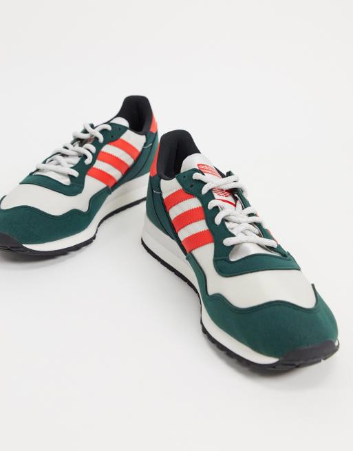 Zapatillas en verde universitario rojo cereza y gris Lowertree de adidas Originals