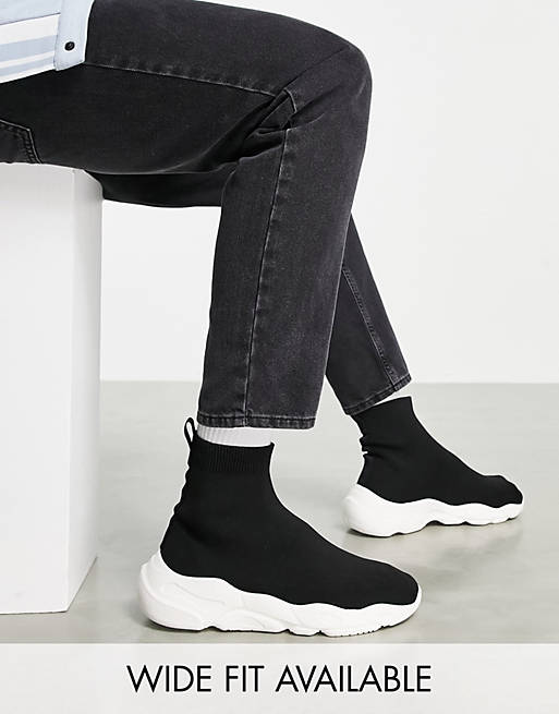 Zapatillas estilo calcetín de en negro de ASOS DESIGN ASOS