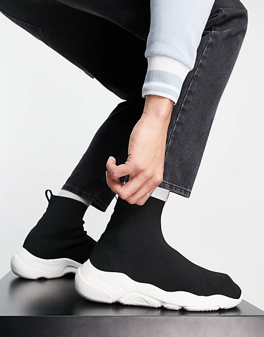 Zapatillas estilo calcetín de en negro de ASOS DESIGN ASOS