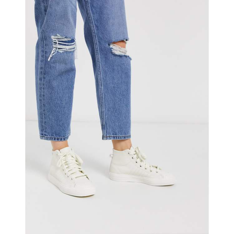 ocio Disipación Gobernador Zapatillas hi-top en color hueso Nizza de adidas Originals | ASOS