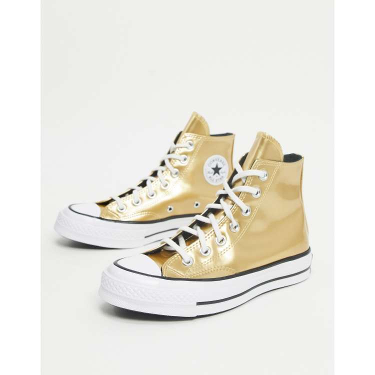 Zapatillas hi-top dorado metalizado Chuck de |