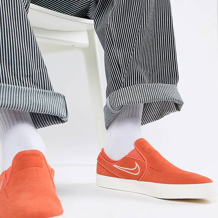 Zapatillas naranjas sin cordones Zoom Stefan Janoski 833564-800 de Nike SB