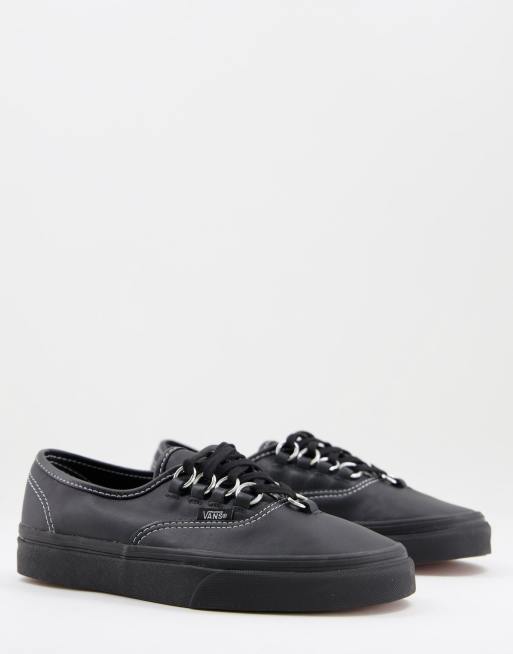 Zapatillas negras de cuero con detalles met licos de Vans Authentic