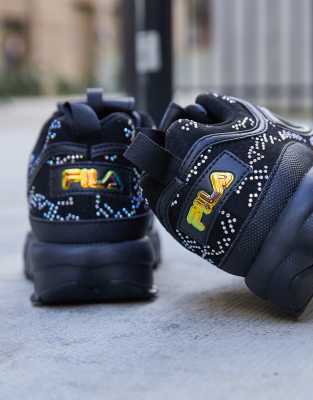 fila disruptor negras terciopelo
