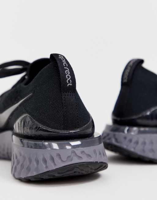 Puñalada Verter tocino Zapatillas negras Epic React Flyknit 2 de Nike Running | ASOS