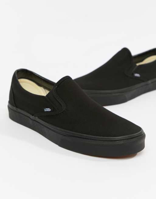 Vans negros 2025 sin agujetas