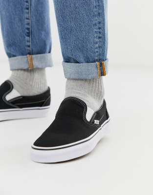 Civilizar Invitación Río arriba Zapatillas negras sin cordones de Vans Classic | ASOS