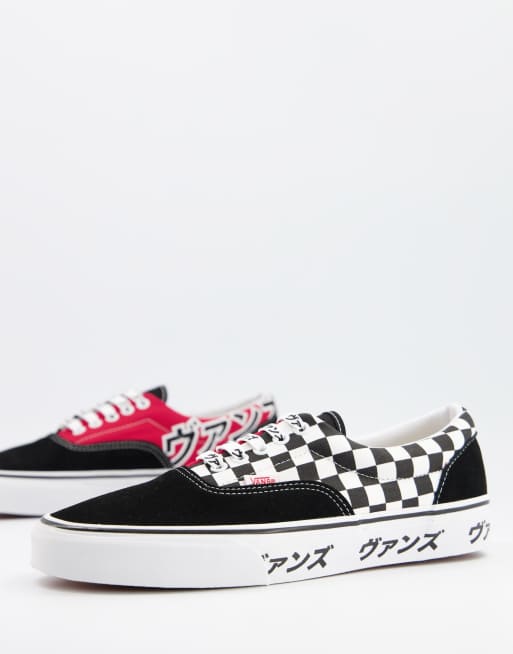 Vans cheap negras rojas