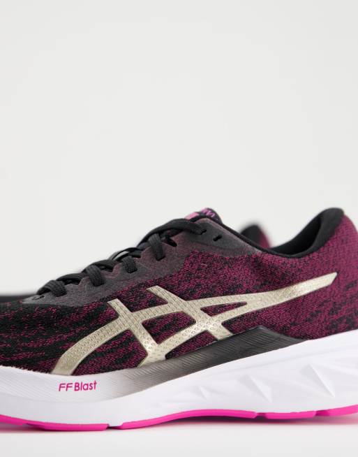 Asics negras outlet y rosas