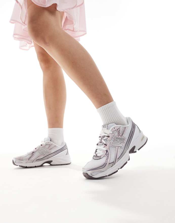 New Balance Zapatillas plateadas y rosas 740 de