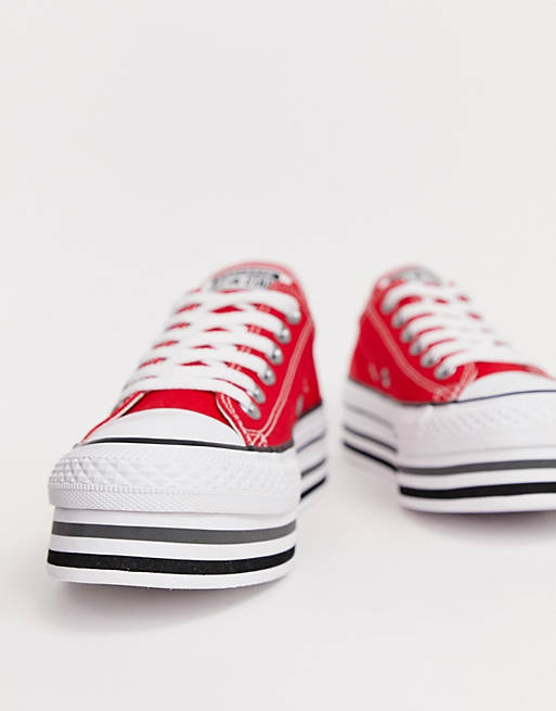 Zapatillas rojas con plataforma taylor all star de Converse | ASOS