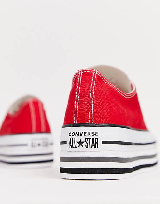 Instrumento amor Reproducir Zapatillas rojas con plataforma chuck taylor all star de Converse | ASOS