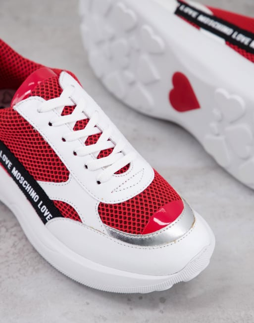Zapatillas rojas best sale y blancas