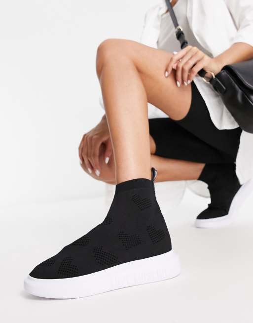 Zapatillas tipo calcetín negras de Love Moschino, 4 de 4