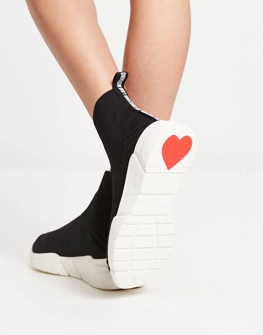 Zapatillas tipo calcetín negras de Love Moschino, 2 de 4