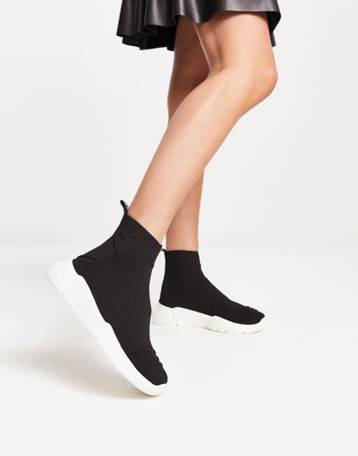 Zapatillas tipo calcetín negras de Love Moschino, 3 de 4