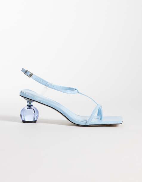 Zapatos azul cielo de tacón con diseño de tiras y detalle esférico Charlotte de JW PEI - view 1