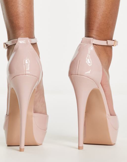 Zapatos beis efecto piel de cocodrilo de tacón con plataforma y punta fina Ridha de BEBO , 3 de 4