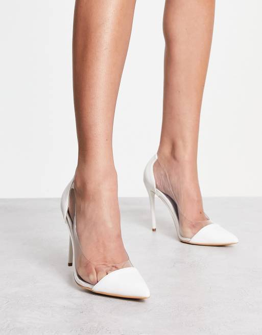 Zapatos blancos de tacón de aguja de novia de Truffle Collection, 4 de 4