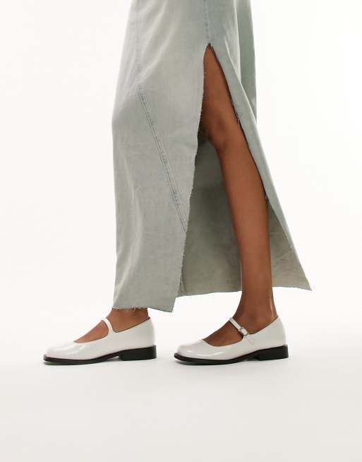 Zapatos blancos estilo merceditas con puntera cuadrada Anna de Topshop, 2 de 4