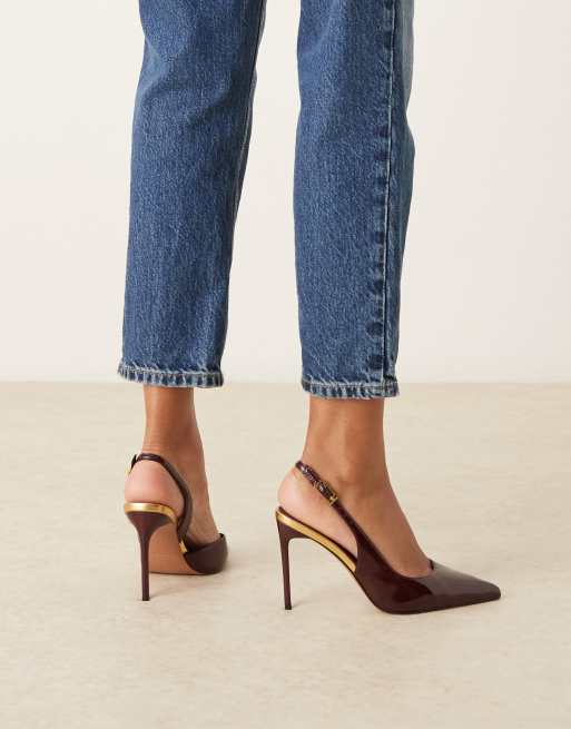 Zapatos burdeos destalonados de tacón algo Polar D'orsay de ASOS DESIGN, 4 de 4