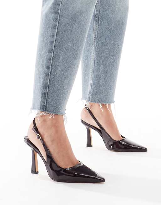 Zapatos burdeos destalonados de tacón de charol Shona de Schuh