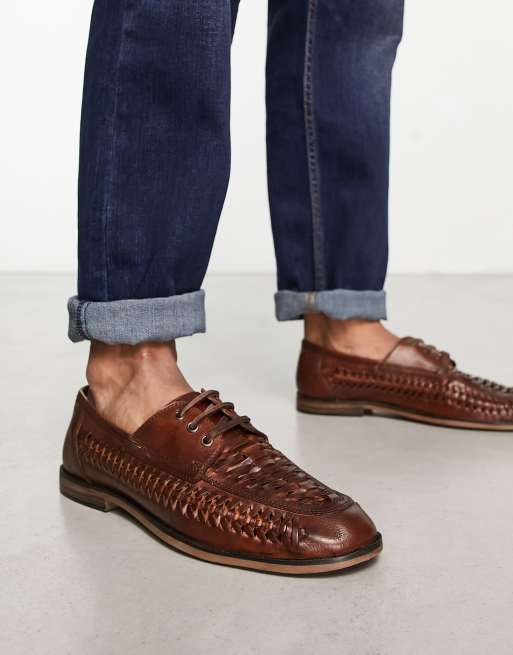 Zapatos color tostado con cordones de cuero de Thomas Crick