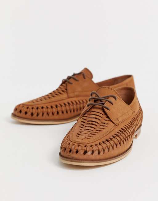 Zapatos con cordones diseño trenzado de cuero tostado Lambeth de Office |