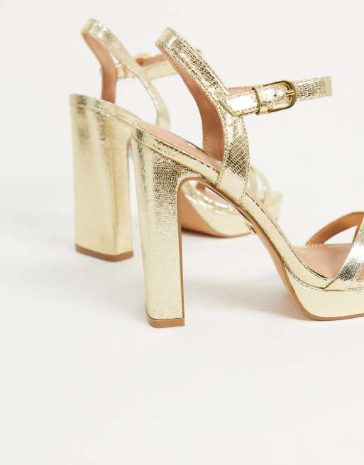 Sapato plataforma hot sale dourado