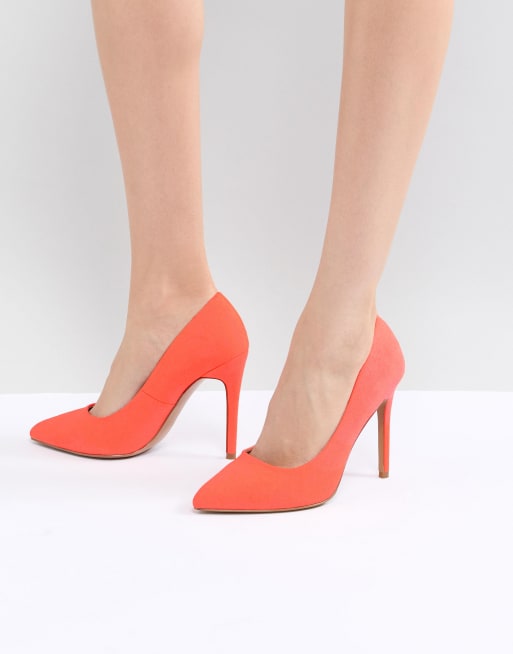 Zapatos de salón coral con tacón alto y diseño en Paris de ASOS DESIGN | ASOS