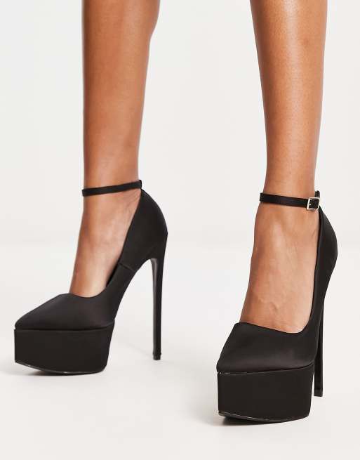 Zapatos de salón negros con tacón de aguja y plataforma Paradox de ASOS DESIGN , 3 de 4