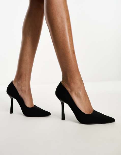 Zapatos de salón negros de tacón alto con puntera fina de Glamorous - view 1
