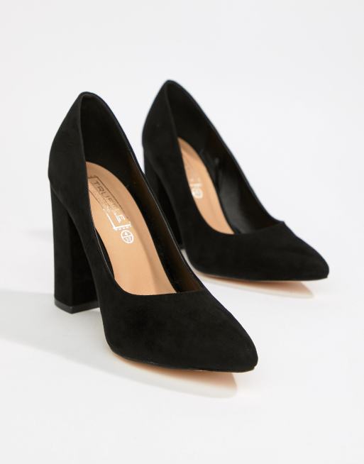Zapatos de tacón de corte ancho con puntera en punta de Truffle Collection, 4 de 4
