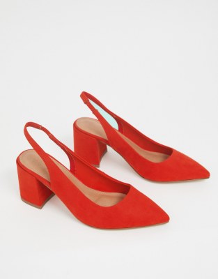 de tacón medio con tira trasera en rojo Samson de ASOS DESIGN | ASOS