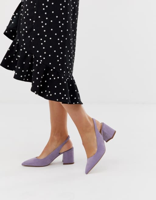 Zapatos de medio de corte ancho con tira trasera en lila de ASOS DESIGN | ASOS