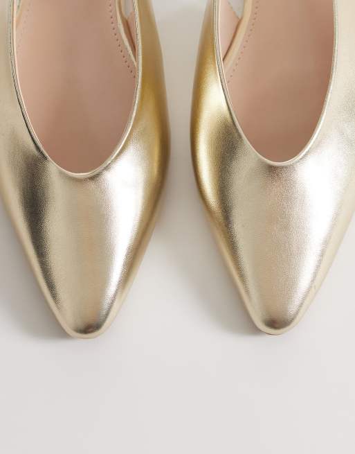 Zapatos dorados planos destalonados Piella de RAID, 2 de 4
