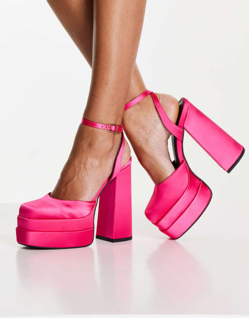 Zapatos magenta de tac n con plataforma Pluto de ASOS DESIGN