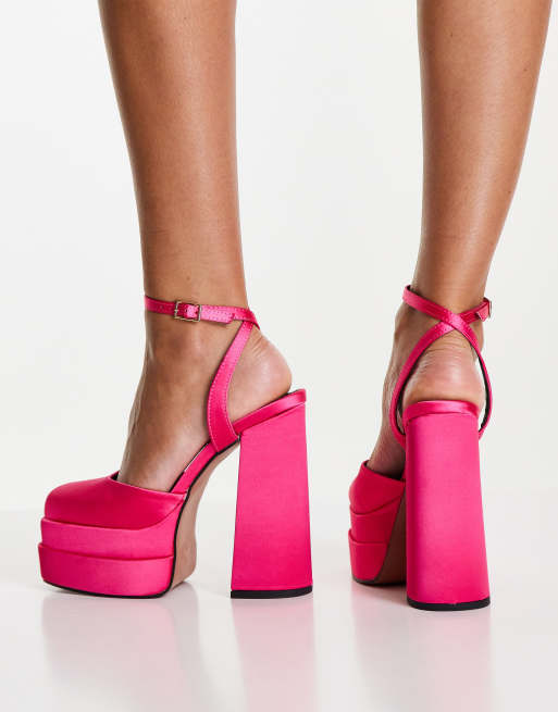 Zapatos magenta de tacón con plataforma Pluto de ASOS DESIGN |