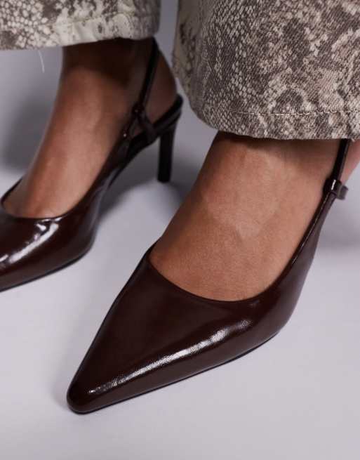 Stiletto Zapato Tacon Chocolate Zapatos Marrón Chocolate
