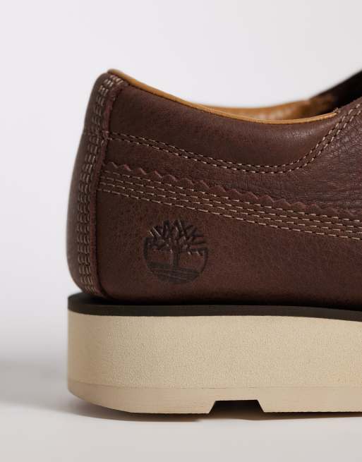 Zapatos marrón oscuro con cordones y acabado granulado Britton Mills de Timberland, 4 de 4