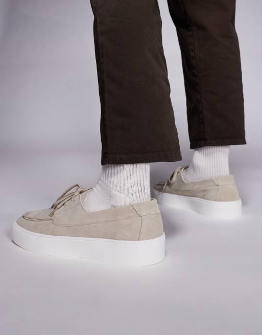 Zapatos marrón topo de estilo casual de ante con cordones Leeway de Steve Madden, 3 de 4