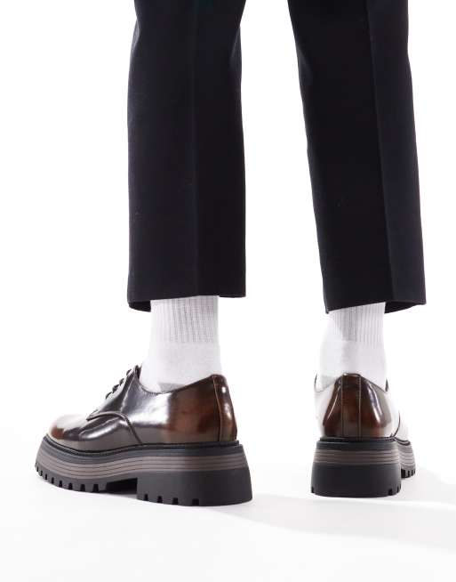 Zapatos marrones con cordones y suela gruesa de ASOS DESIGN, 3 de 4