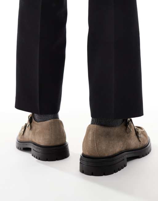 Zapatos Monk color piedra con suela dentada de ASOS DESIGN, 4 de 4