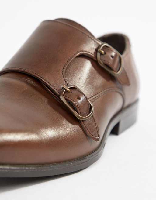 Zapatos Monk de cuero marrón de ASOS DESIGN, 3 de 4