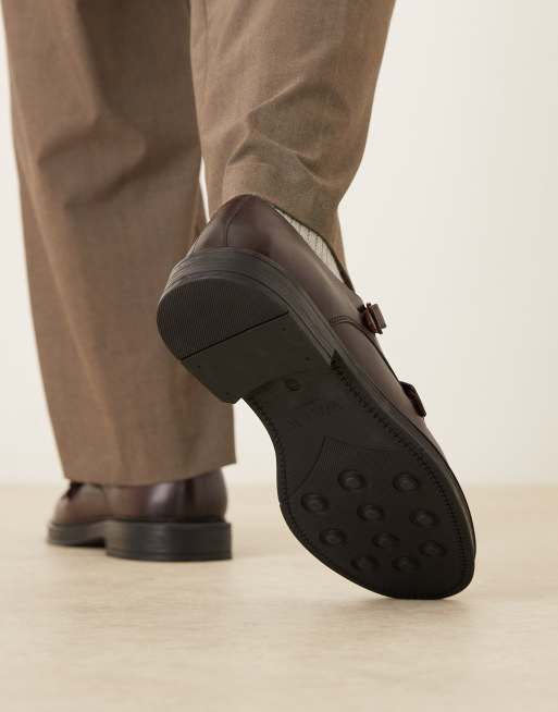 Zapatos Monk marrones de cuero Vincent de WALK LONDON, 4 de 4