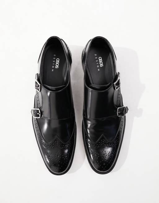 Zapatos Monk negros con dos correas de cuero de ASOS DESIGN, 2 de 4